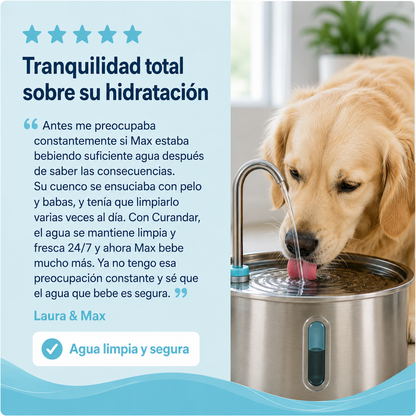 Fuente de agua Curandar para perros de 2.2 L